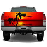Beach Palm Tree #9 Tropical Sunset Tailgate Wrap