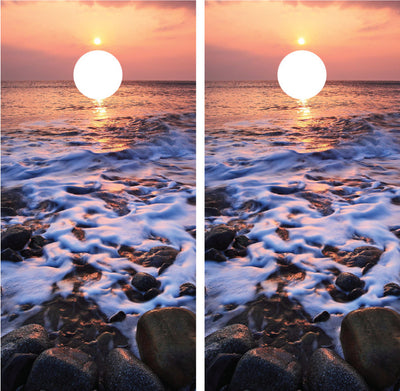 Beach Sunset #3 Cornhole Wraps
