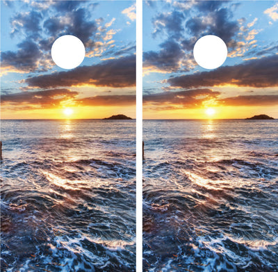 Beach Ocean Sunset #2 Cornhole Wraps