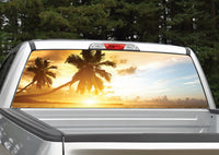 Beach Ocean Sunset Palm Trees Rear Window Decal