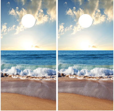 Beach Ocean Waves Cornhole Wraps