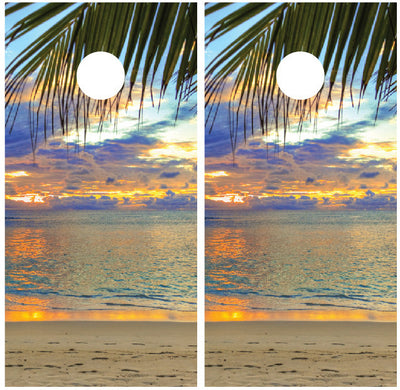 Beach Palm Trees #4 Cornhole Wraps