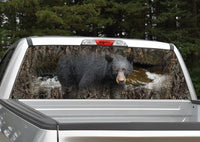 Black Bear Camo Border Rear Window Graphic