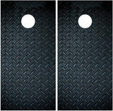 Diamond Plate Black Cornhole Wraps