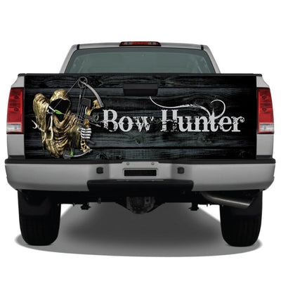 Bow Hunter Grim Reaper Black Wood Tailgate Wrap