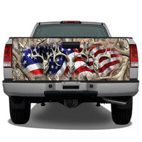 Buck Skull American Flag Camo Border 