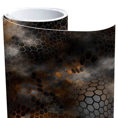 Chameleon Camo Black and Orange Vinyl Roll
