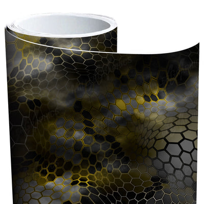Chameleon Camo Black and Yellow Vinyl Roll