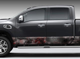 Camo Chameleon Reptile Skin "Black and Red" Rocker Panel Decal Kit