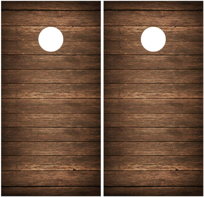 Distressed Wood Brown Cornhole Wraps