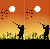 Duck Hunter Silhouette Cornhole Wraps