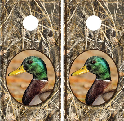 Mallard Duck Tall Grass Camo Cornhole Wraps