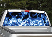 Fire Flames (Blue) Rear Window Decal