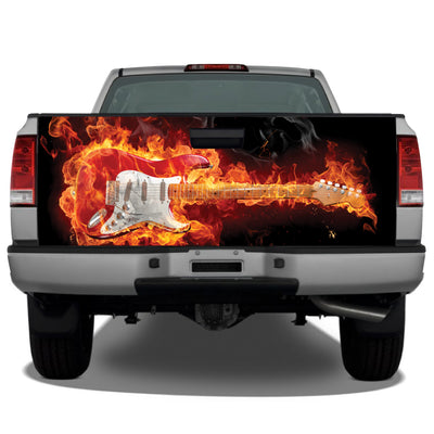 Guitar on Fire Fender Strat Tailgate Wrap