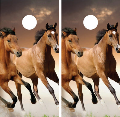 Horses Running Cornhole Wraps