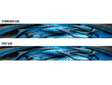 Hydroplane (Blue) Diamond Plate Metal Boat Wrap Kit