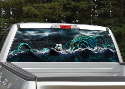 Kraken Sea Monster Nautical Rear Window Decal