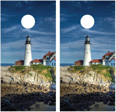 Lighthouse Beach Cornhole Wraps
