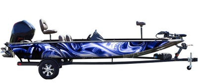Liquid Metal (Blue) Boat Wrap Kit