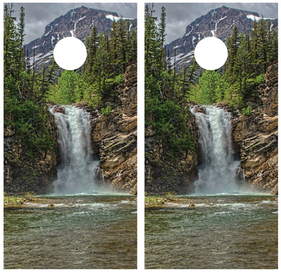 Mountain Waterfall Cornhole Wraps