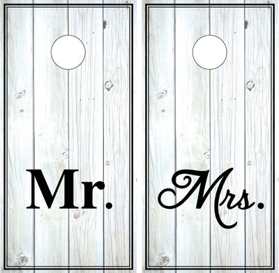 Mr and Mrs Distressed Wood (black and white)