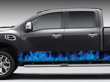 Fire Flames (Blue) Rocker Panel Decal Kit