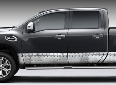 Riveted Metal Rocker Panel Decal Kit