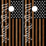 American Flag "We The People" V2 Brown Woodgrain
