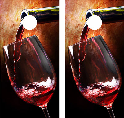 Wine Pouring Cornhole Wraps