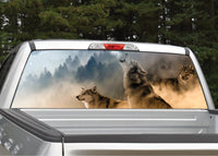 Wolf Scene #2 Wolves Howling Rear Window Decal