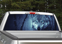 Wolf in Forest Night Scene Rear Window Decal