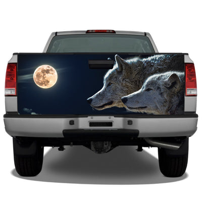 Wolves Moon Night Scene Tailgate Wrap
