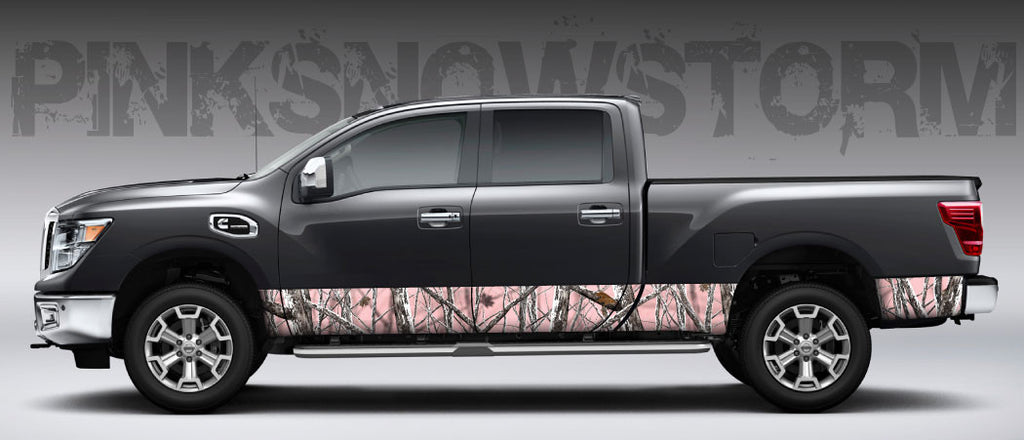 Pink Snow Camo Rocker Panel Decal Kit | Mid Atlantic Designs